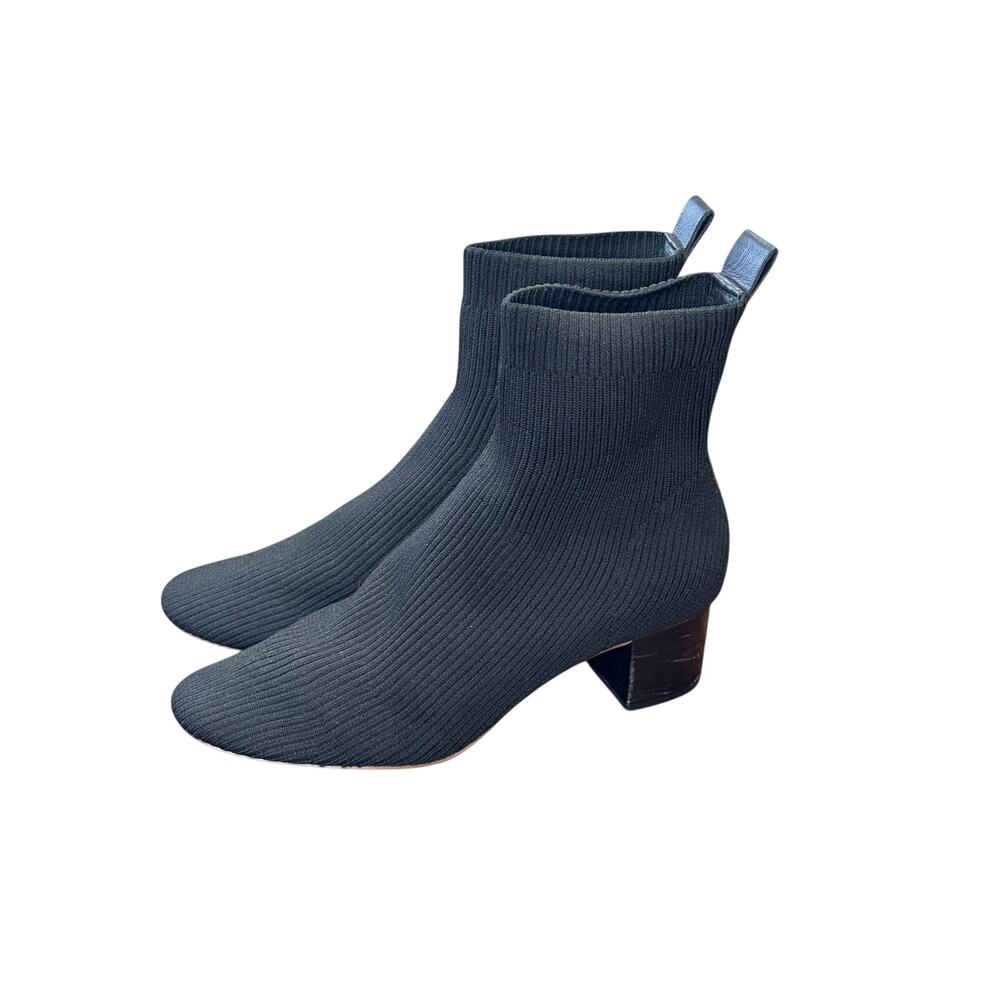Everlane The Glove Sock Black Women's Boot Stretch Knit with Block Heel Size 9